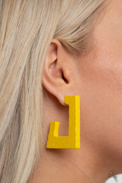 Paparazzi Earrings - The Girl Next OUTDOOR - Yellow