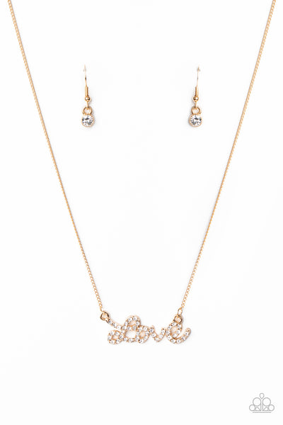 Paparazzi Necklaces - Head Over Heels In Love - Gold