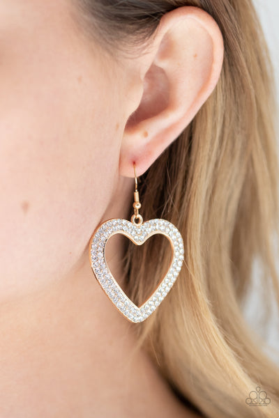 Paparazzi Earrings - GLISTEN To Your Heart - Gold