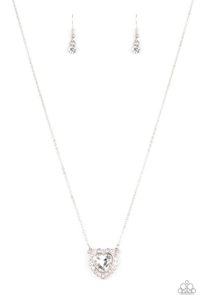 Paparazzi Necklaces - Out of the GLITTERY-ness of Your Heart - White