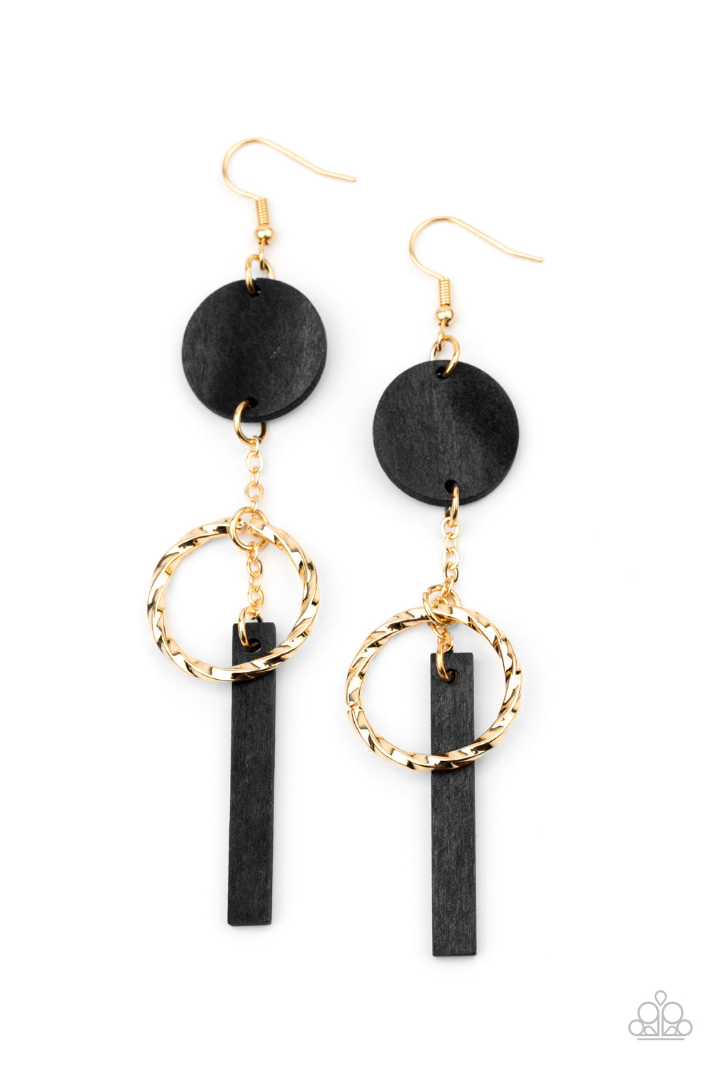 Paparazzi Earrings - Raw Refinement - Black