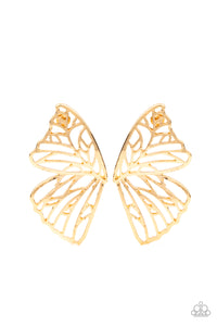 Paparazzi Earrings -  Butterfly Frills - Gold