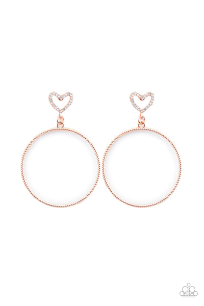 Paparazzi Earrings - Love Your Curves - Copper