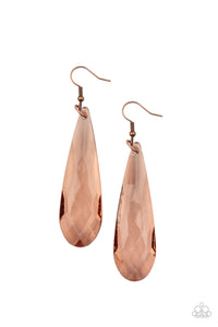 Paparazzi Earrings - Crystal Crowns - Copper