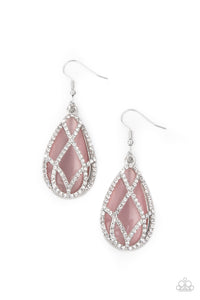 Paparazzi Earrings - Crawling With Couture - Pink