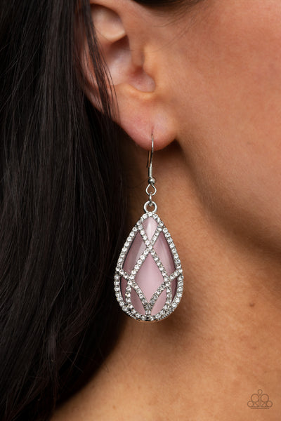 Paparazzi Earrings - Crawling With Couture - Pink