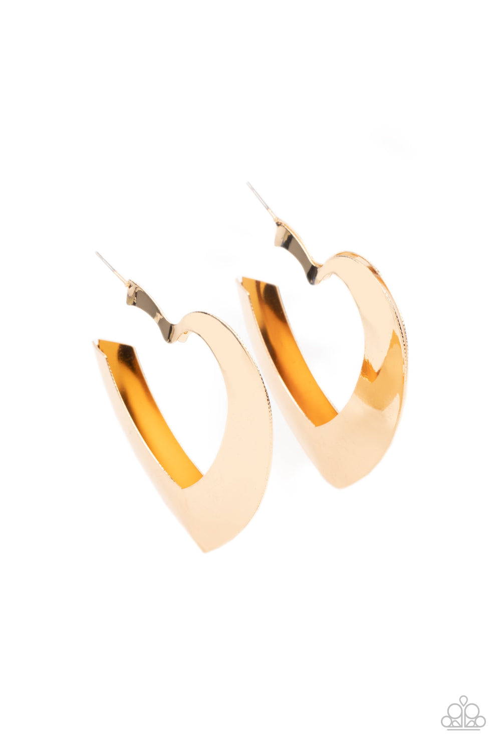 Paparazzi Earrings - Heart-Racing Radiance - Gold