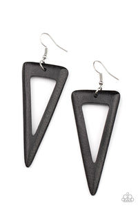 Paparazzi Earrings - Bermuda Backpacker - Black