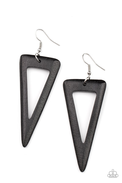 Paparazzi Earrings - Bermuda Backpacker - Black