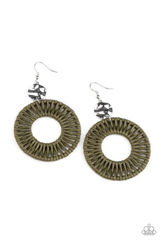 Paparazzi Earrings - Total Basket Case - Green