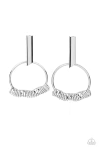 Paparazzi Earrings - Set Into Motion - Silver