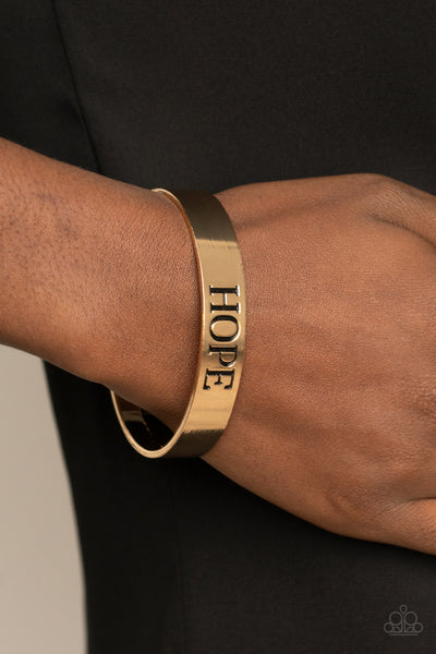 Paparazzi Bracelets - Hope Makes The World Go Round - Gold