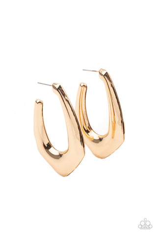 Paparazzi Earrings- Find Your Anchor - Gold