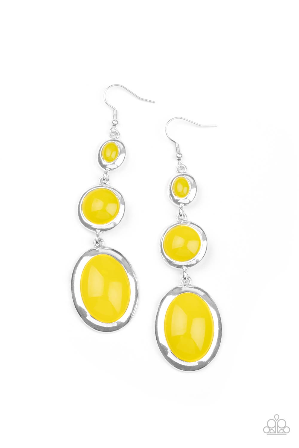 Paparazzi Earrings - Retro Reality - Yellow