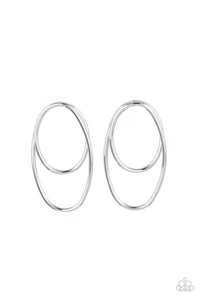 Paparazzi Earrings - So OVAL-Dramatic - Silver