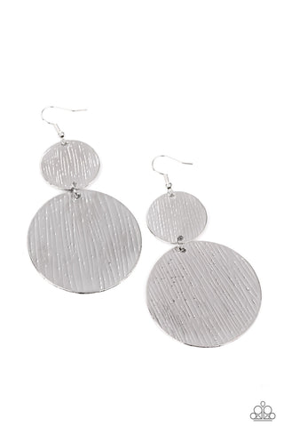 Paparazzi Earrings - Status CYMBAL - Silver