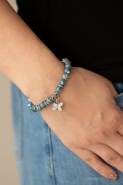 Paparazzi Bracelet - Butterfly Wishes - Blue