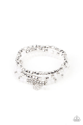 Paparazzi Bracelets - Glacial Glimmer - White