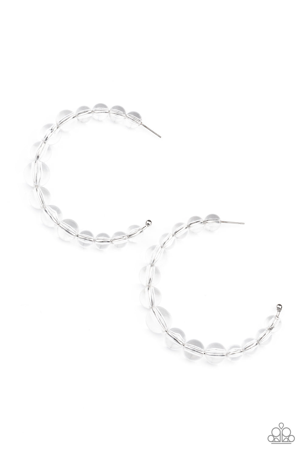 Paparazzi Earrings -In The Clear - White