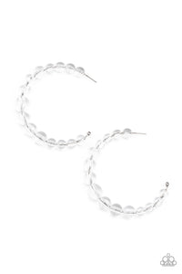 Paparazzi Earrings -In The Clear - White