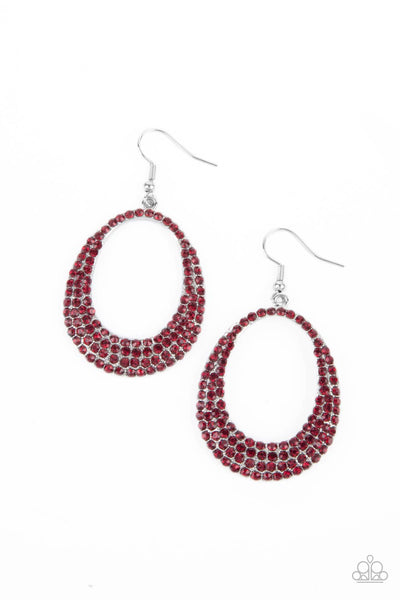 Paparazzi Earrings - Life GLOWS On - Red