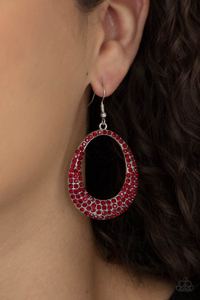 Paparazzi Earrings - Life GLOWS On - Red