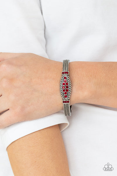 Paparazzi Bracelets- Locked in Luster - Red