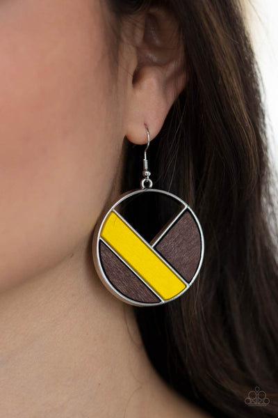 Paparazzi Earrings - Dont Be MODest - Yellow