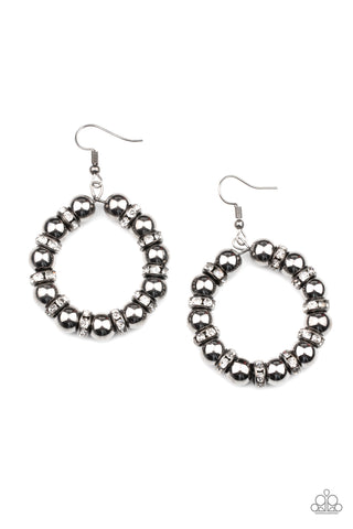 Paparazzi Earrings - Cosmic Halo - Black