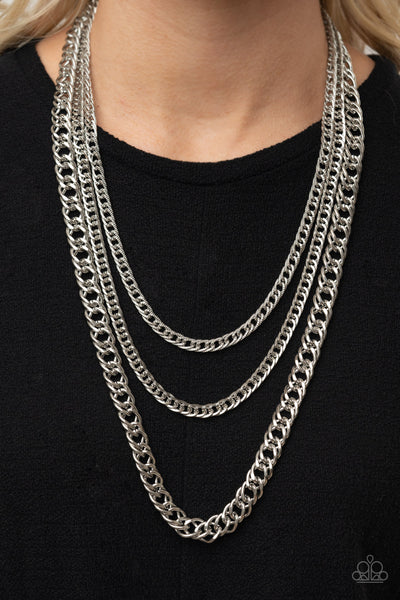 Paparazzi Necklaces - Chain of Champions - Silver