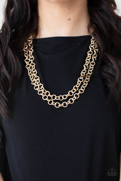 Paparazzi Necklaces - Grunge Goals - Gold