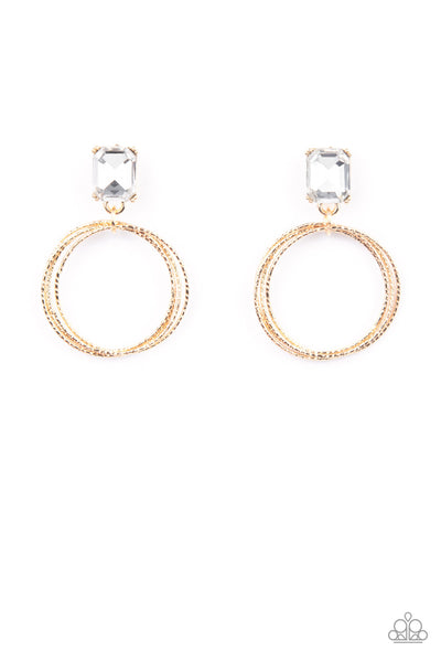 Paparazzi Earrings  - Prismatic Perfection - Gold