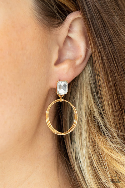 Paparazzi Earrings  - Prismatic Perfection - Gold