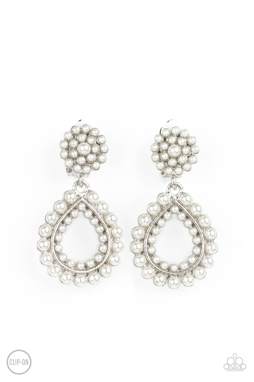 Paparazzi Earrings- Discerning Droplets - White