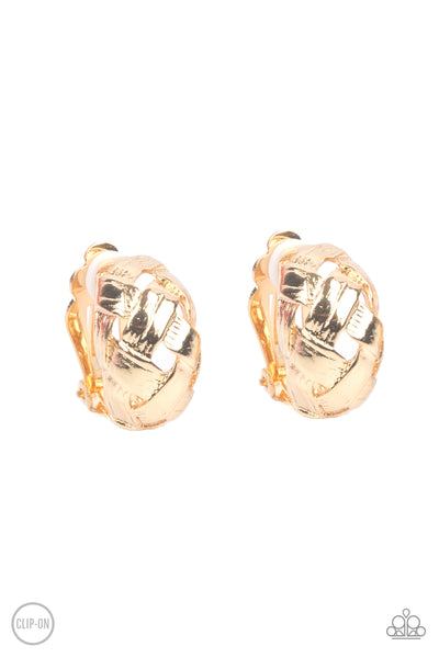 Paparazzi Earrings - Wrought With Edge - Gold