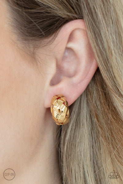 Paparazzi Earrings - Wrought With Edge - Gold