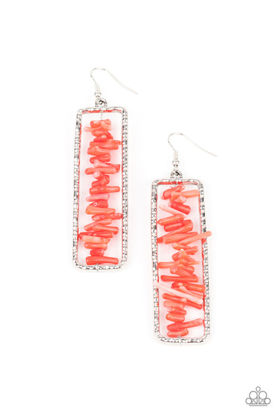 Paparazzi Earrings -  Don’t QUARRY, Be Happy - Red