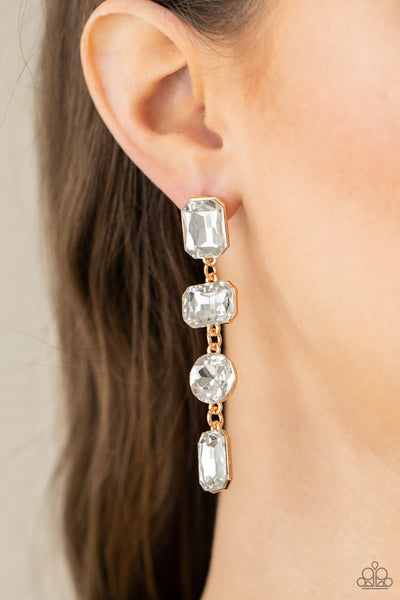 Paparazzi Earrings-  Cosmic Heiress - Gold