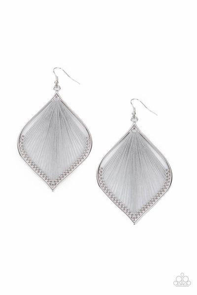 Paparazzi Earrings - String Theory - Silver