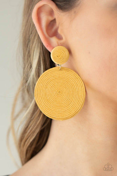 Paparazzi Earrings- Circulate The Room - Yellow