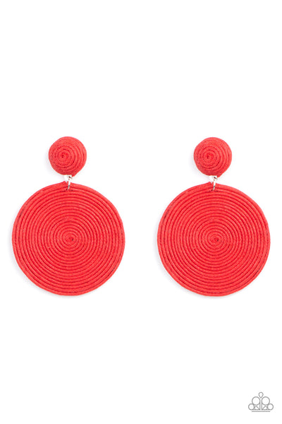 Paparazzi Earrings-  Circulate The Room - Red