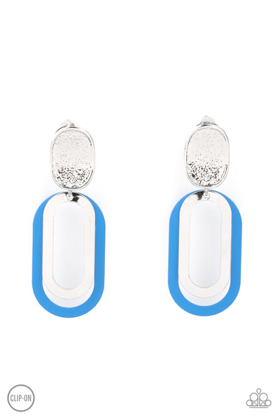 Paparazzi Earrings -  Melrose Mystery - Blue