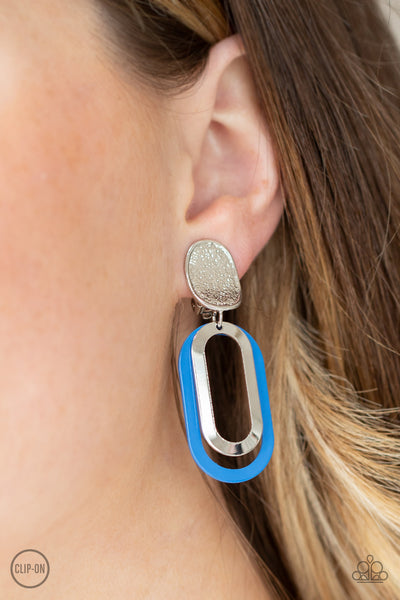 Paparazzi Earrings -  Melrose Mystery - Blue