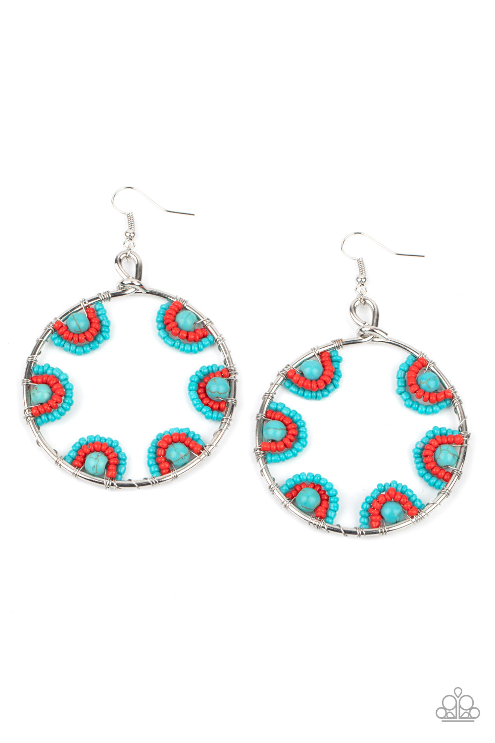 Paparazzi Earrings -  Off The Rim - Blue