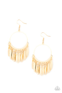 Paparazzi Earrings - Radiant Chimes - Gold