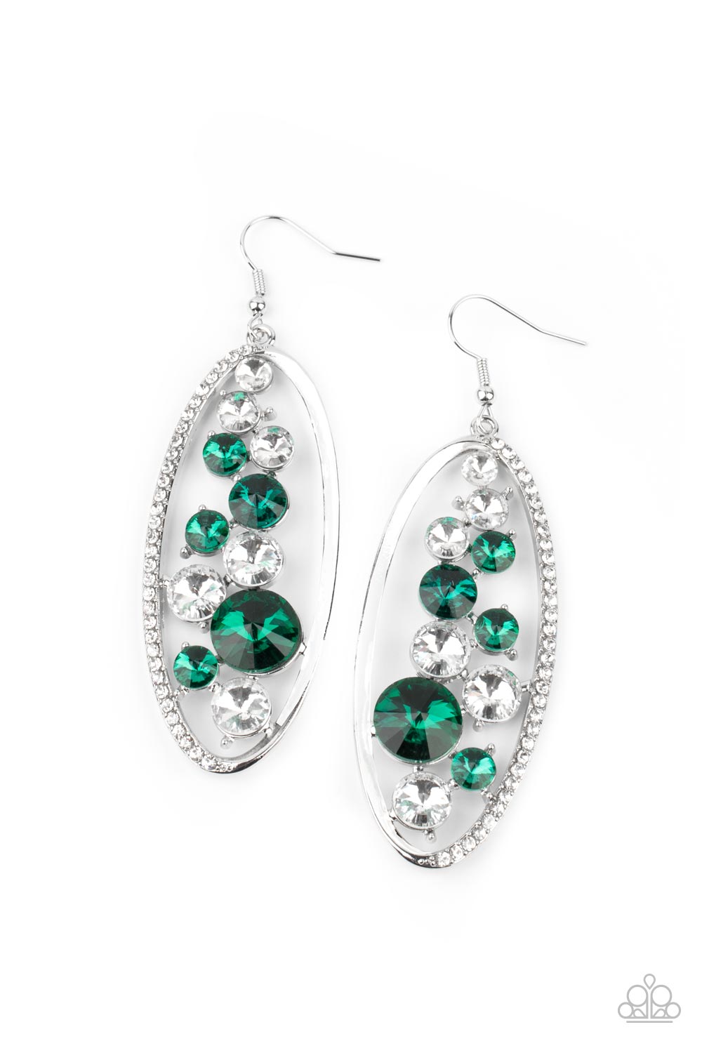 Paparazzi Earrings -  Rock Candy Bubbly - Green