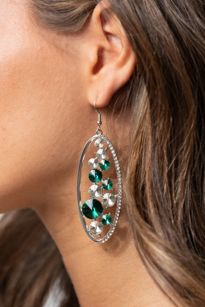 Paparazzi Earrings -  Rock Candy Bubbly - Green