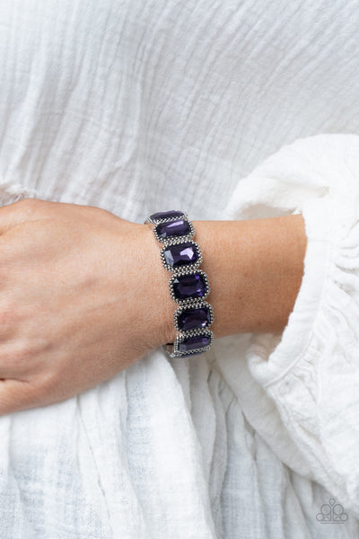 Paparazzi Bracelets - Studded Smolder - Purple