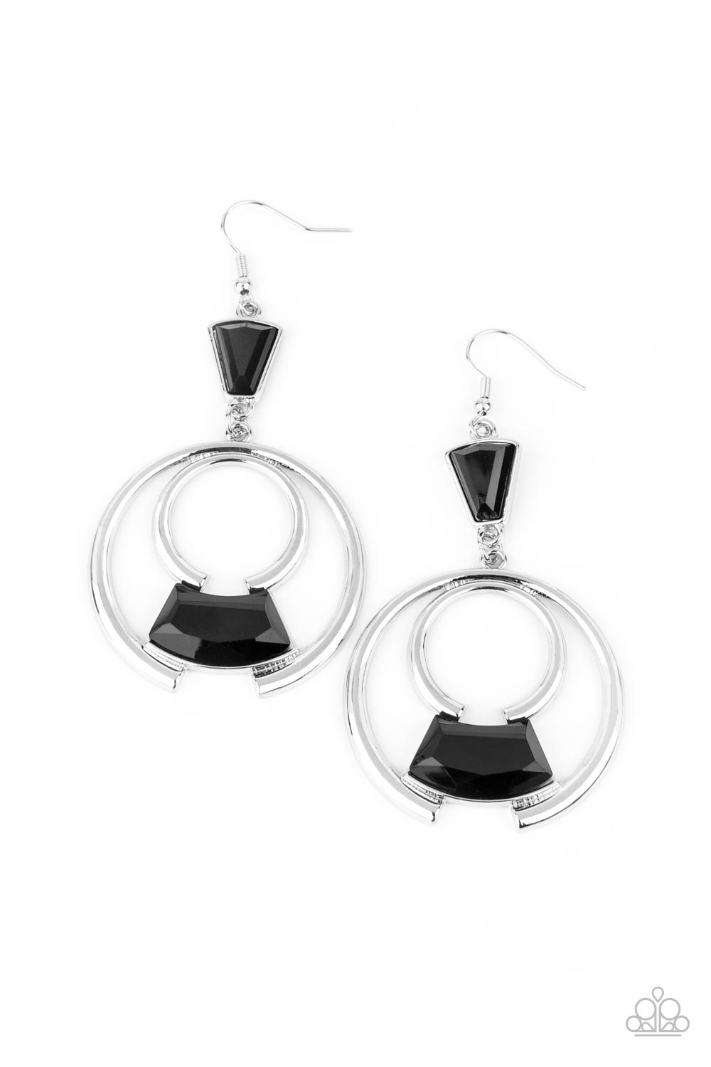 Paparazzi Earrings - Deco Dancing - Black