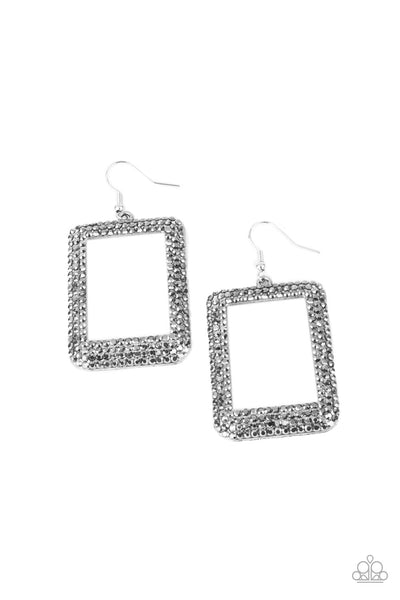 Paparazzi Earrings - World FRAME-ous - Silver